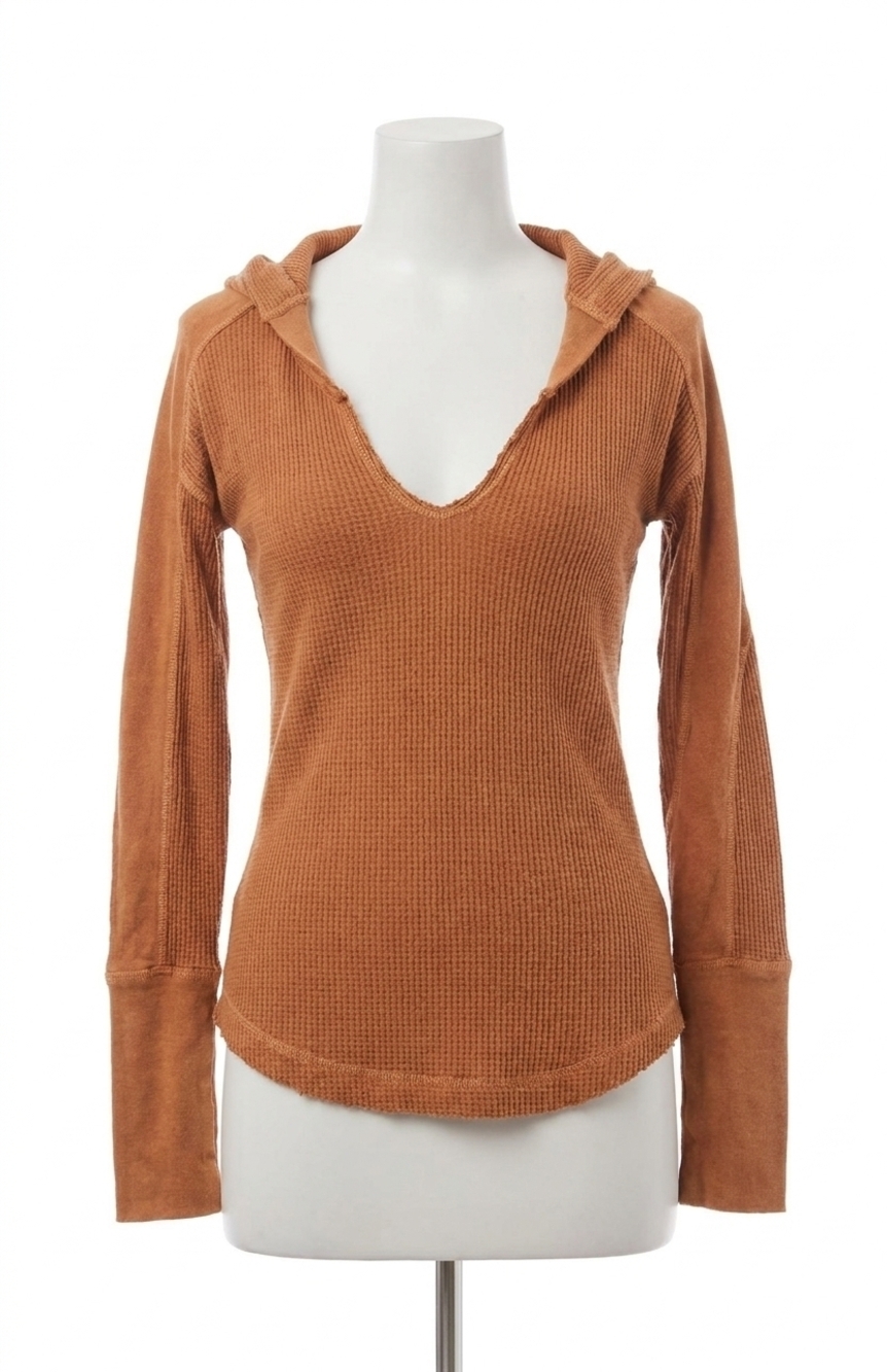 NEW FREE PEOPLE margo essential hoodie in bran